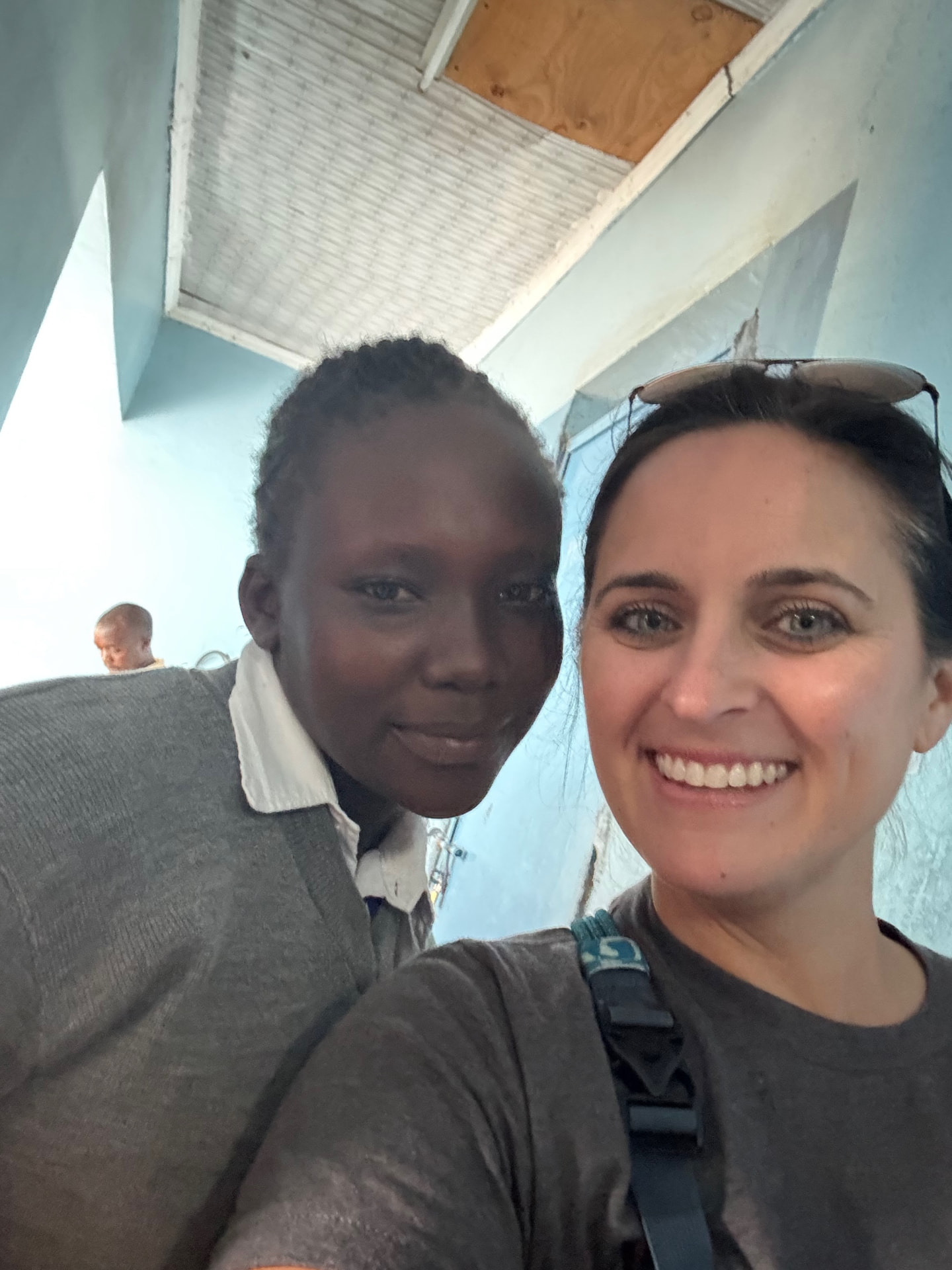 Natalie with a student at Ndovoini